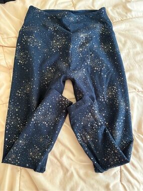 Beyond Yoga Navy Leggings with Silver Star Print